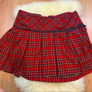 Torrid punk goth red plaid pleated mini skirt 18